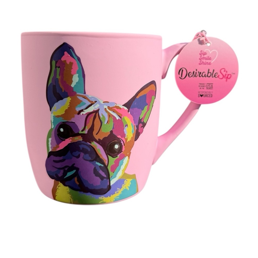 DesirableSip pink french bulldog frenchie Dog Mug NWT
